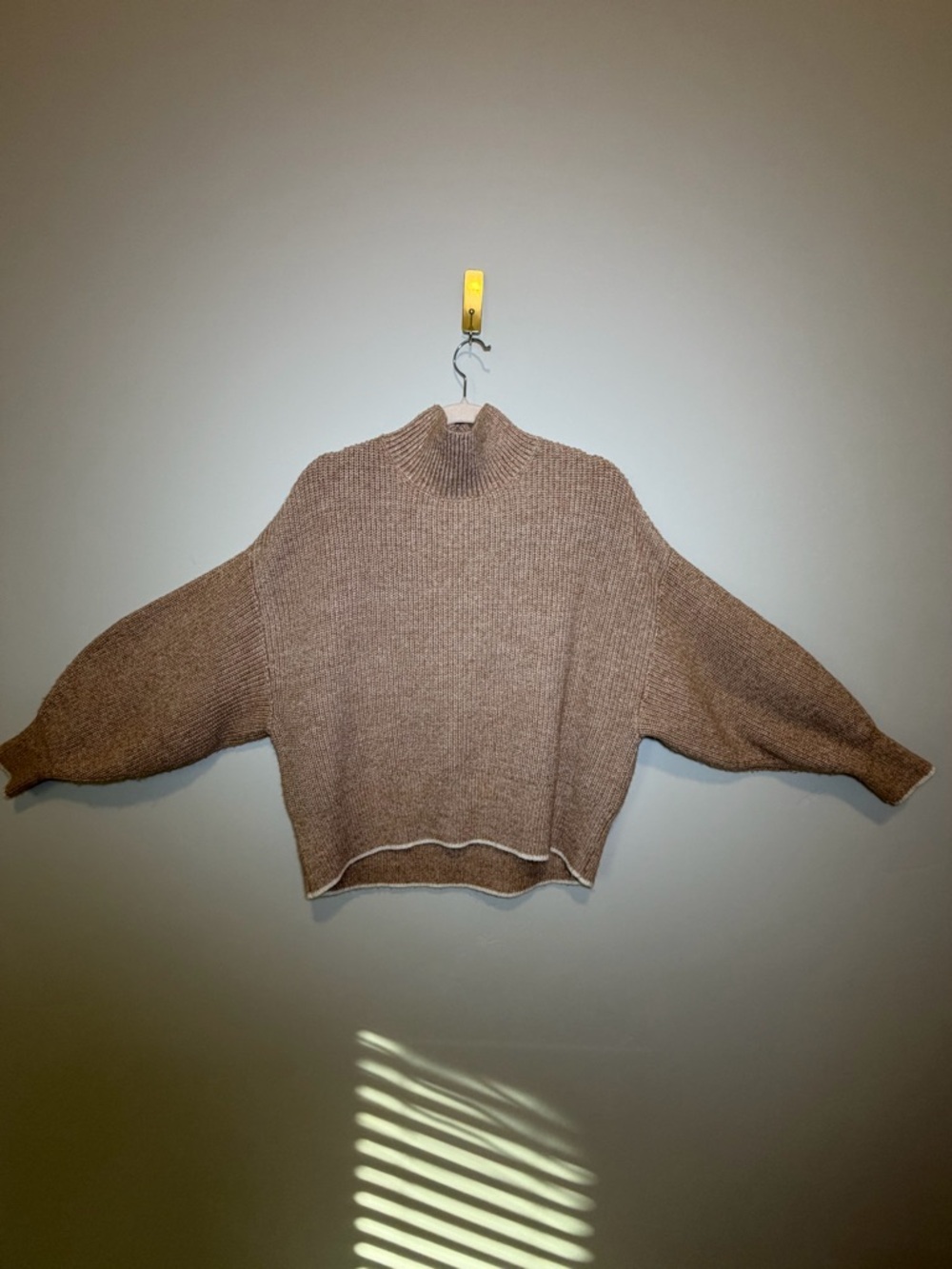 H&M Taupe Mock Neck Oversized Sweater